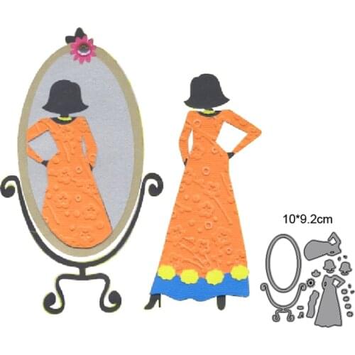 Metal Cutting Dies Cut Mold Woman Makeup Mirror Decoration Scrapbooking dies Paper Craft Knife Mould Blade Punch Stencils dies