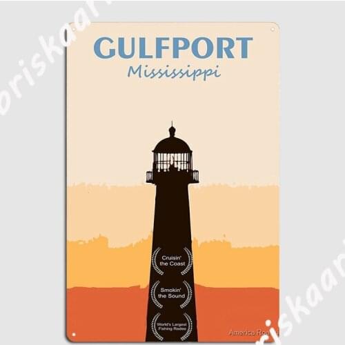 Gulfport Mississippi Poster Metal Plaque Party Wall Decor Wall pub Custom Tin sign Poster