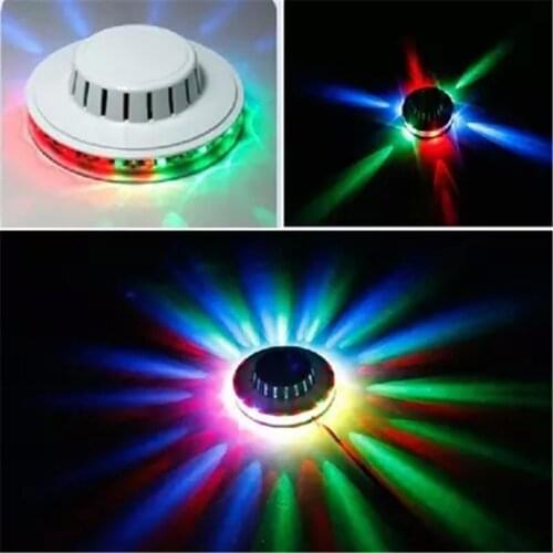 Mini UFO 48 LED Strobe Stage Light Voice Control Multicolor Rotating Disco party Lights for Christmas ktv Background Wall Light