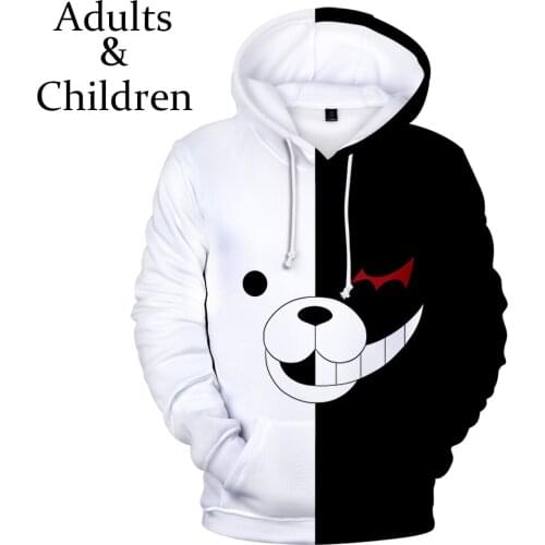 Fashion 3D Monokuma Boy Girl Popular Hoodie Man Woman Autumn and Winter Comfortable Sweatshirt 3D Casual Children White Pullover