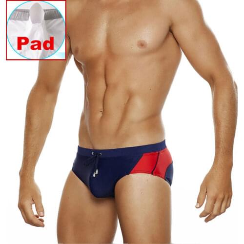Summer Swimsuit Man Swimming Trunks Briefs Pad Push Up Low Waist Sexy Swimwear Beach Bikini Quick Dry Male