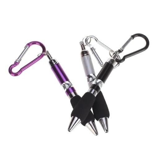 New-3pcs Carabiner Portable Pen Retractable Ballpoint