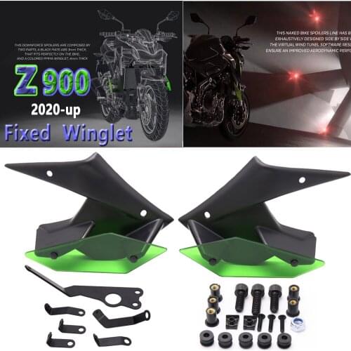 NEW Motorcycle Parts Side Downforce Naked Spoilers Winglet Fixed Wing Winglet Fairing Wing For Kawasaki Z900 Z 900 2020 2021