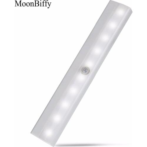 10 LED WholeSale Dropshipping MOONBIFFY Powered Infrared Cabinet IR Motion Detector Wall Lamp Motion Sensor Night Light