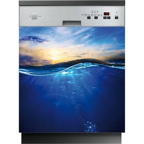 Wholesale 3D SelfAdhesive Dishwasher Stickers Deep Sea Wall Sticker Kids Art Fridge Door Cover Kitchen Decoration