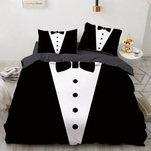 Luxury 3D Bedding set Europe Queen King Double Duvet cover set Bed linen Comfortable Blanket/Quilt cover Bed Set Mr. Suit black