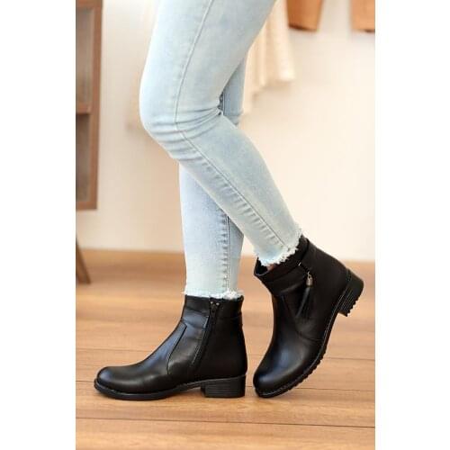 A940-20Siyah Pink Potin Black Women Boots A940-20