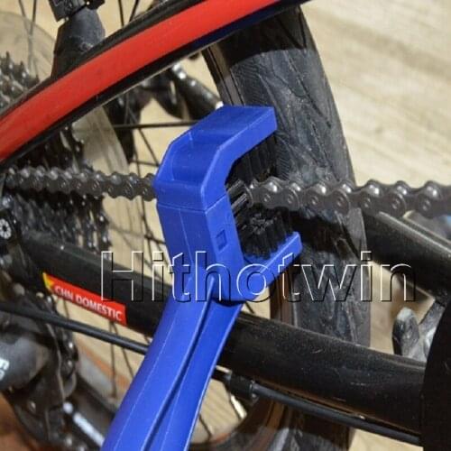 2 pcs Motorcycle Bike Chain Maintenance Cleaning Brush Cycle Brake Remover For Blue Tools