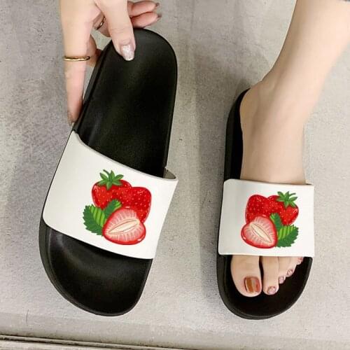 Summer Women Slippers 2021 Fun Cute Fruit Beach Flip Flops Bathroom Non Slip Slides Comfort Indoor Slipper plus size41