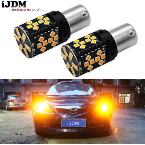 IJDM Canbus Error Free BAU15S LED No Hyper Flash 21W Amber yellow 7507 PY21W LED Replacement Bulbs For Car Turn Signal Lights