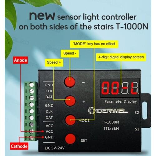 LED motion sensor Stair light strip streamline light under cabinet night light Addressable LED RGB Strip Lights for the stair