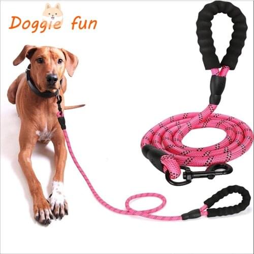 1.5M Collar Rope Leash Reflective Walking Pet Collar Traction Round Climbing Nylon Belt Chain Puppy For Large Dog Greyhound
