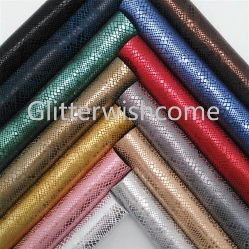 Glitterwishcome 21X29CM A4 Size Metallic Faux Leather Fabric, Synthetic Leather fabric Sheets, PU leather for Bows, GM449A