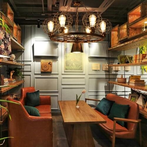 Creative personality LOFT network coffee restaurant shop card holder private room hair salon retro industrial wind with LED