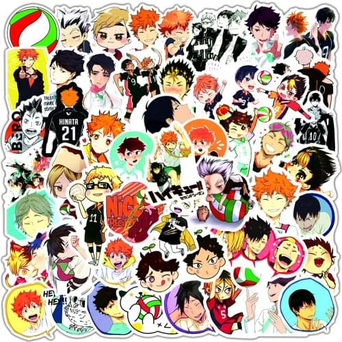 10/50pcs NEW Cartoon Anime Haikyuu Stickers Waterproof Decal Sticker to Motorcycle Skateboard Suitcase Backpack Laptop Car Truck