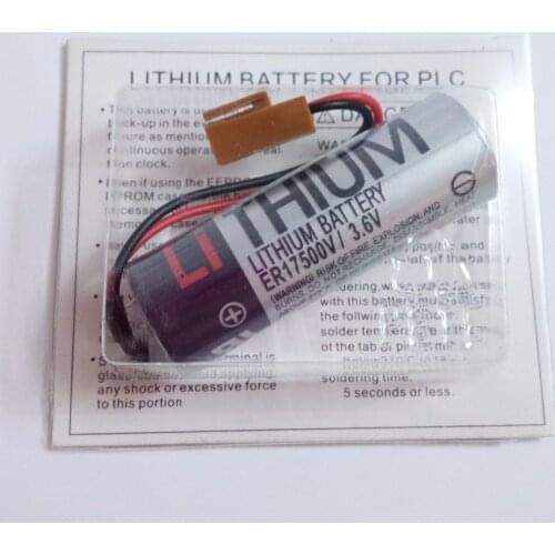 10PCS 100% Original New ER17500V ER17/50 CS1W-BAT01 3.6V 2700mAh PLC Lithium Battery With Brown Plugs Connectors free shipping