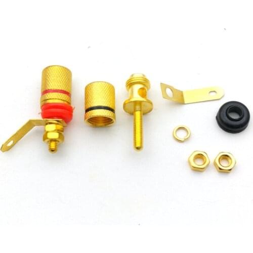 100PCS Gold Plated binding post amplifier speaker for 4MM Banana Plug
