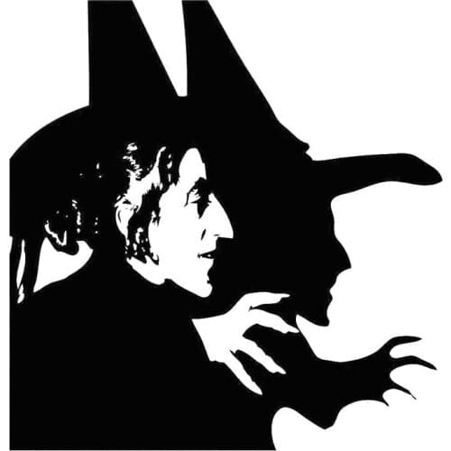 16.3cm*17cm Wicked Witch Funny Car Sticker Black/Silver Vinyl Decal Car-styling S6-4003