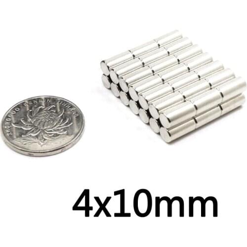 20/50/100pcs 4x10 mm Strong Cylinder Rare Earth Magnet 4mmx10mm Round Neodymium Magnets 4x10mm Mini Small N35 Magnet 4*10 mm