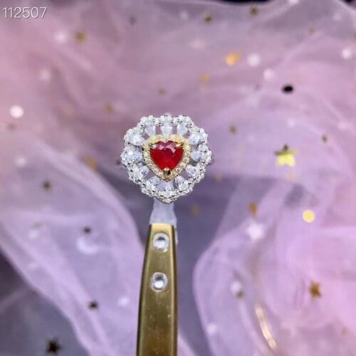 2020 hot heart style fashion natural ruby women ring red color gem natural gem 925 sterling silver love present birthstone gift
