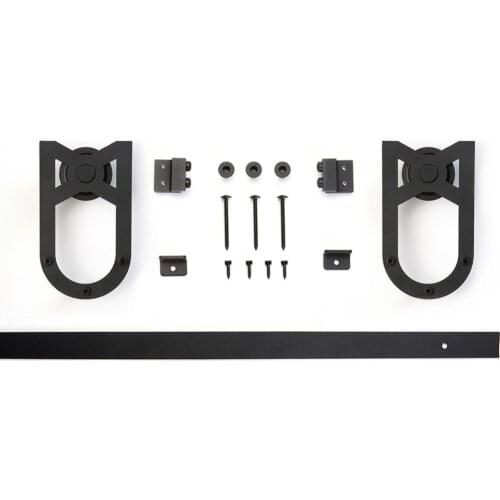 3.3 FT REAL Mini U Shaped Single Hanging Roller Sliding Barn Door Hardware for Kitchen Bathroom Cabinet Door