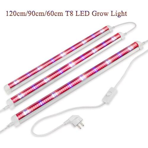 3pcs/Lot) 120cm/90cm/60cm T8 LED Grow Light Tube integrated Grow Bar for Indoor Plant Greenhouse Hydroponics System Grow Tent