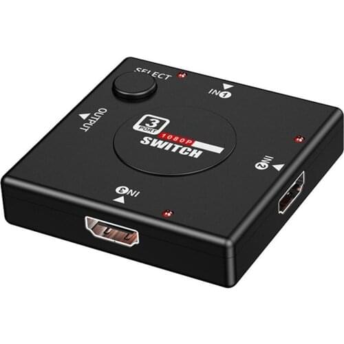 3 input 1 Output Mini 3 Port HDMI-Compatible Switch Switcher Splitter Box Selector for HDTV 1080P VIdeo Switcher