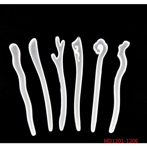 DIY Silicone Hairpin Mold for Jewelry Casting Resin Mould Ancient Epoxy Resin Dried Flower Hanfu Hairpin Jewelry Tools