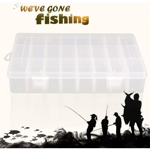 Double Layer Fishing Tackle Box 10/15/24 Slots Compartments Bait Lure Hook Fishing Accessories Plastic Storage Case Organizer