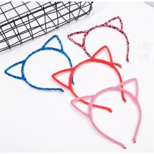 HC Hot Cat Ears Baby Kids Headbands Korean Girl Women Lovely Animal Headwear Hair Clip Headband Fashion Children Accessories F