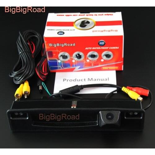 BigBigRoad Car Trunk Handle Rear View Parking CCD Camera For Ford Focus 2015 2016 2017 Night Vision Waterproof