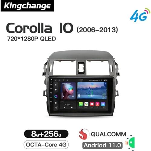 Kingchange Octa-Core Android 11 Car Video Navigation Player For Toyota Corolla 10 E140 E150 2006 - 2013 Radio Stereo GPS