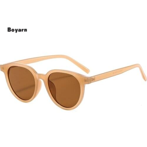 Snap Han Edition Retro Sunglasses Show Wisdom with Milk Tea Color Sun Glasses Younger Web Celebrity Street Women UV400 Plastic