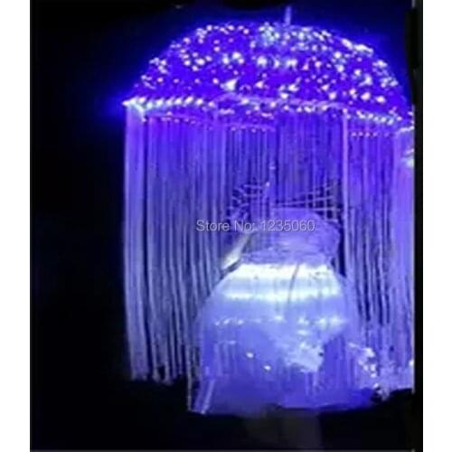 Ballroom dance costumes ballet performance wears Blue led Jellyfish luminous glowing umbrella birthday Party Holiday Decoration