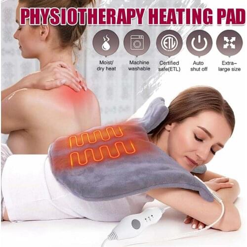 Electric Heating Pad Warmer Heated For Shoulder Neck Back Spine Leg Pain Relief Winter Warmer Shawl Wrap Pain Relief 57X43cm