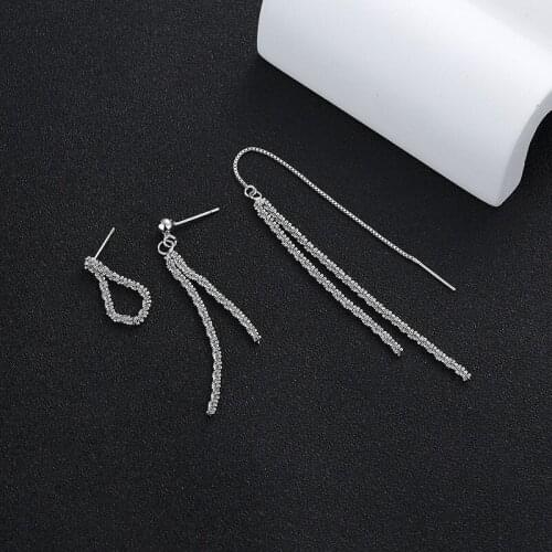 Fashion Jewelry Metal Tassel Earrings Popular Design Hot Selling Silvery Plating Dangle Earrings For Girl Fine Accessories