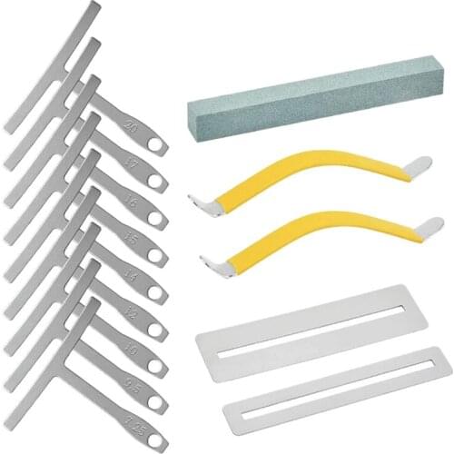 Guitar Luthier Set Including 9 Understring Radius Guitar String Spreaders Fingerboard Guards Protector Grinding Stone
