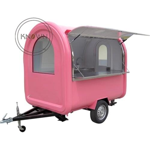 2 small wheels food trailer mobile food cart fast food truck with light and two tanks best quality