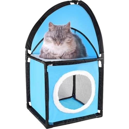 New Cats Furniture Funny Toy Hammock Double Layer Pet House Bed for Cats Jumping Playing Sleeping Villas Design Cat Nest Bed