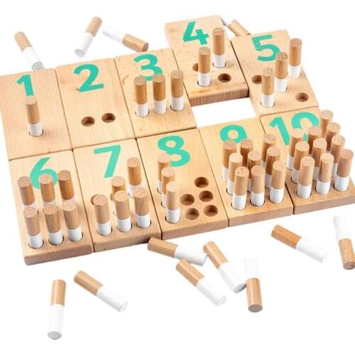 Novel Wooden Math Games And Toys For Teaching Numbers And Counting Educational Toys Baby Montessori Wooden Toys For Kids Gift