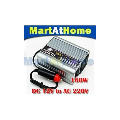 NEW 160W USB POWER INVERTER DC 12V to AC 220V Modified-sine Wave for Mobile Car TV DC #10189 @CF