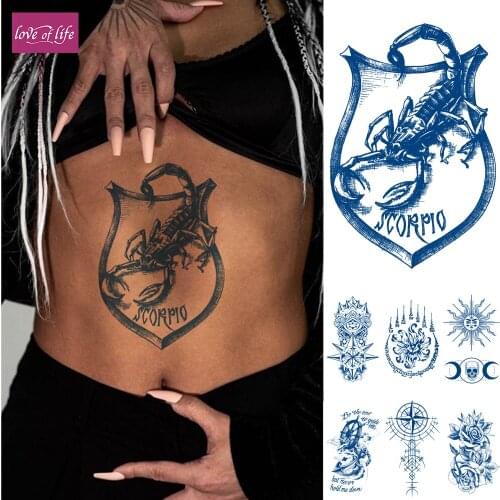 Semi-Permanent Temporary Tattoos,Half Arm Shoulder Neck Temporary Tattoo for Women Men, Realistic Long Lasting Temporary Tattoos