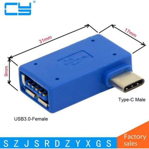 Right Angled 90 Degree USB 3.1 type c USB-C Type-C male to USB 3.0 A Female OTG Adapter connector converter for Laptop