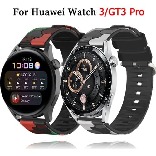 Camouflage Band For Huawei Watch 3 Pro Silicone Strap For Huawei Watch 3 Replacement Wristband Breathable Bracelet Sport Belt