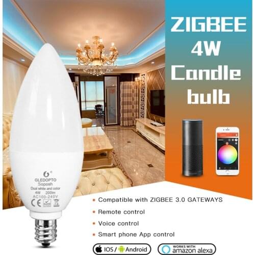 4W Zigbee LED Bulb RGB Color LED Bulbs Compatible With Echo Plus ,Philips HUE ,SmartThings Gateway