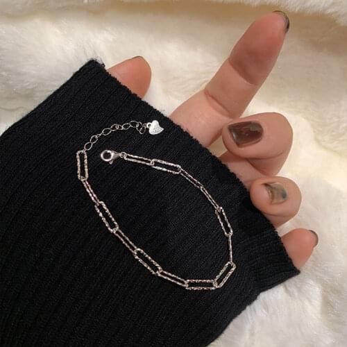 SA SILVERAGE Design Handicrafts Joyeria Plata 925 Bracelet Clasp 2021 S925 Silver Flash Girlfriend Bracelet Ins Simple Cold