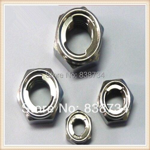 100pcs 304 stainless steel din980 m8 self locking nut UNC Pitch