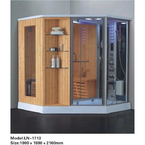 1800X1800X2160mm Dry &Wet Steam Combined shower Enclosure Computer Control Wet Sauna Room Dry/wet combination cabins LN1713