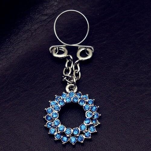 2pcs Fresh round hat blue Nipple Piercing, Sexy Bar Nipple Rings Jewelry Creative Punk Body Piercings Jewelry Women