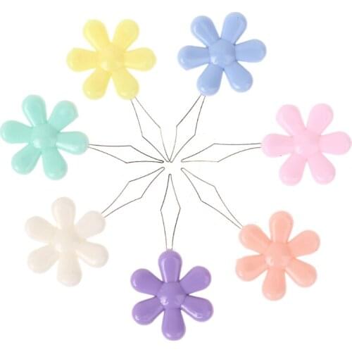 20pcs Multicolor Flower Shape Wire Loop Needle Threaders for Cross Stitch Sewing Needlework Thread Guide Tool